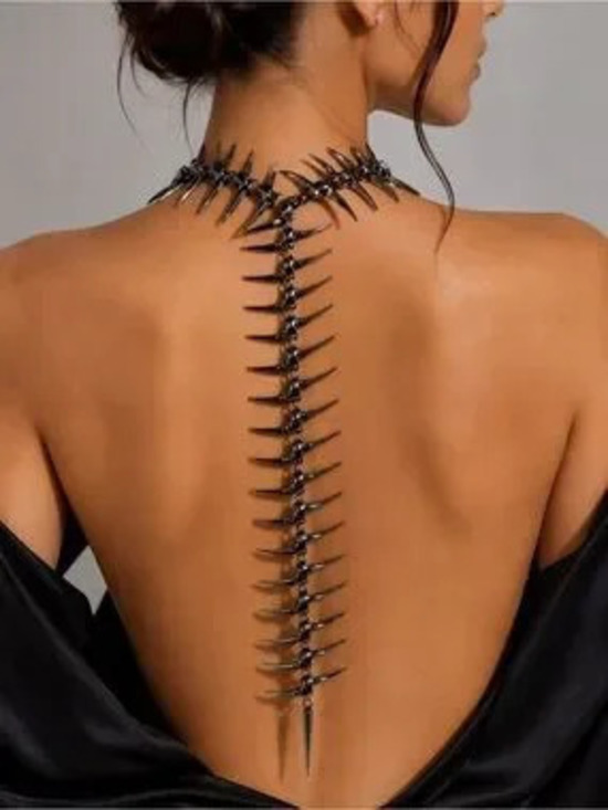 Jewelry - Black Spine-Back Spike Gothic Necklace